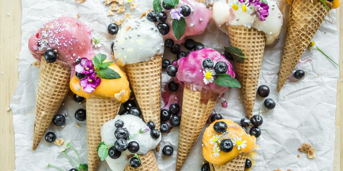 selezione di gelati dai vari gusti